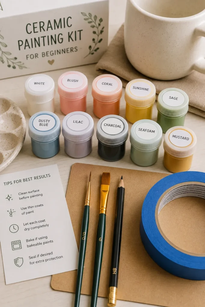 Beginner DIY pottery painting supply kit