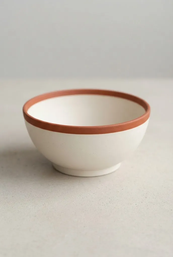 Bowl with painted terracotta rim and bare body