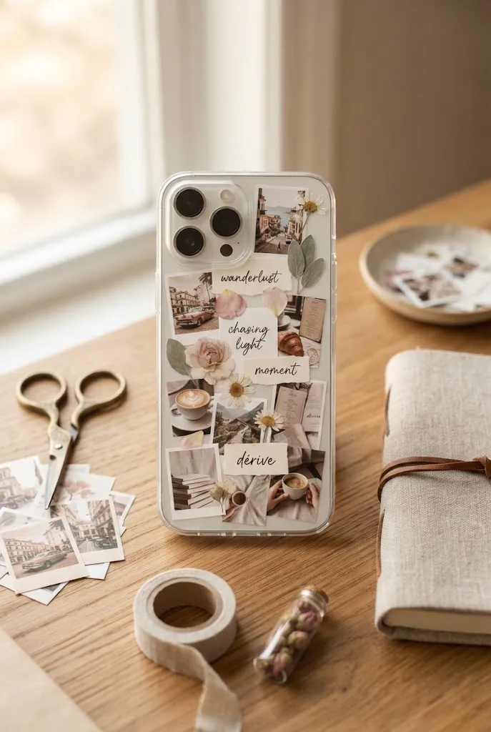 Personalized photo collage aesthetic phone case.