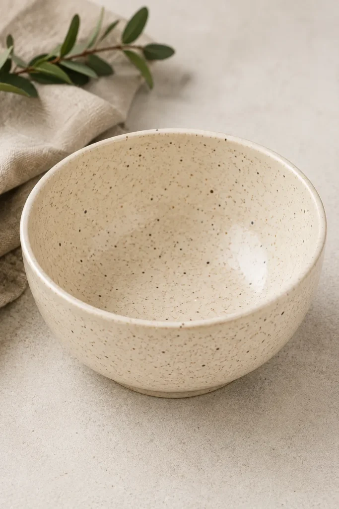  Ceramic bowl with speckled splatter paint texture