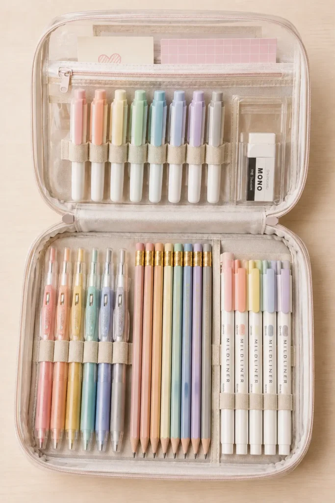 A pencil case that keeps everything visible