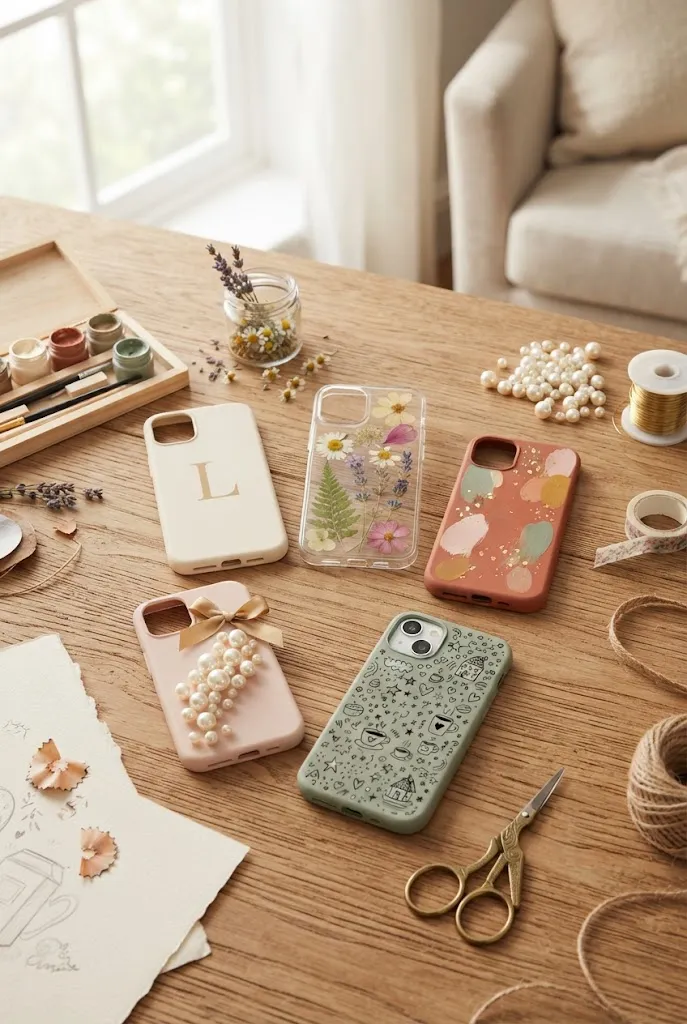 Collection of creative DIY phone case designs.