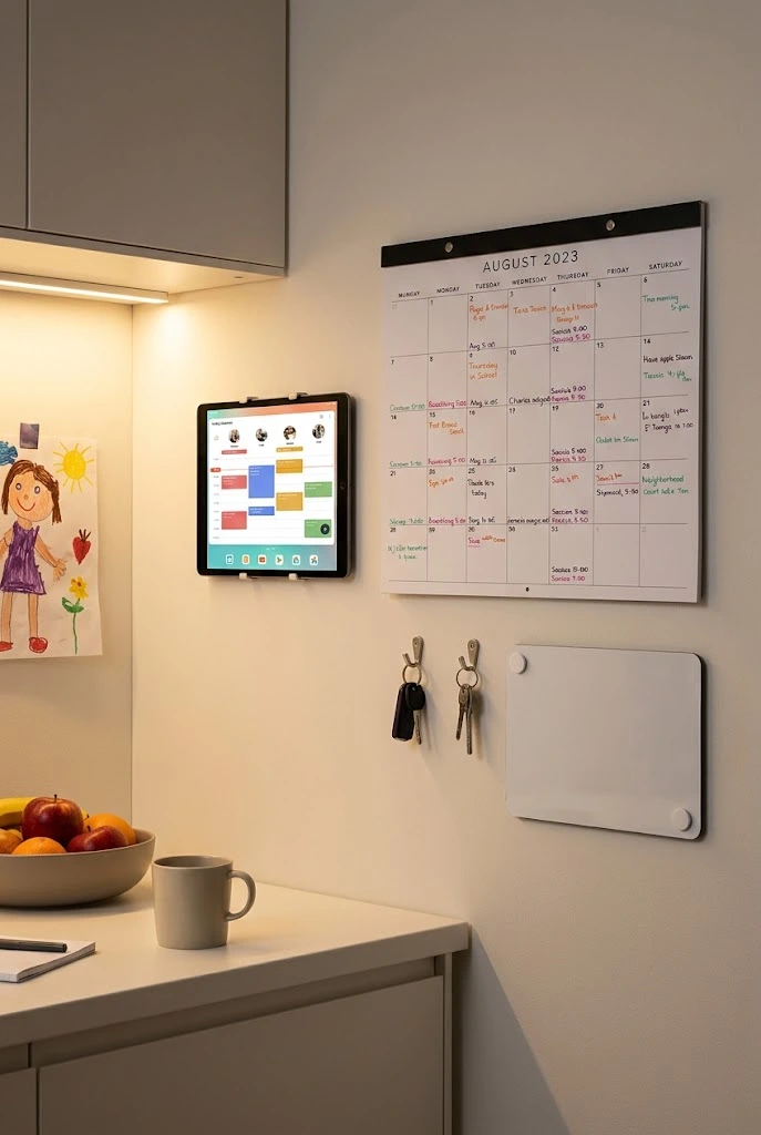 Shared family calendar for tracking school deadlines