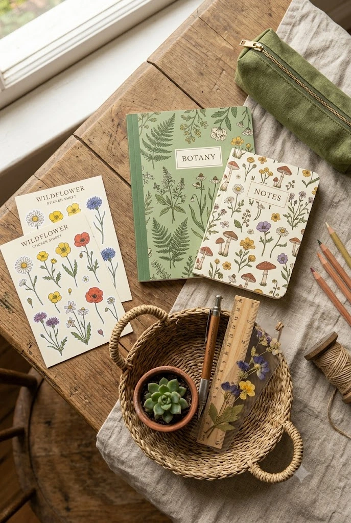 Cottagecore nature inspired back to school aesthetic supplies