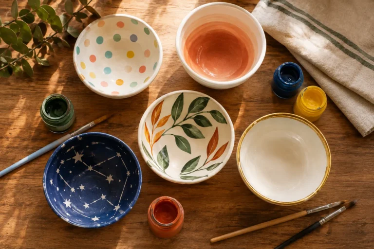Hand painted ceramic bowls with pottery painting design ideas and Pottery Painting Ideas for Bowls