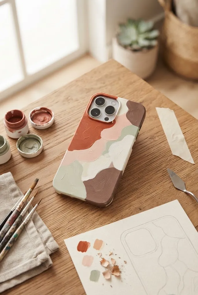 Abstract color-block DIY phone case.