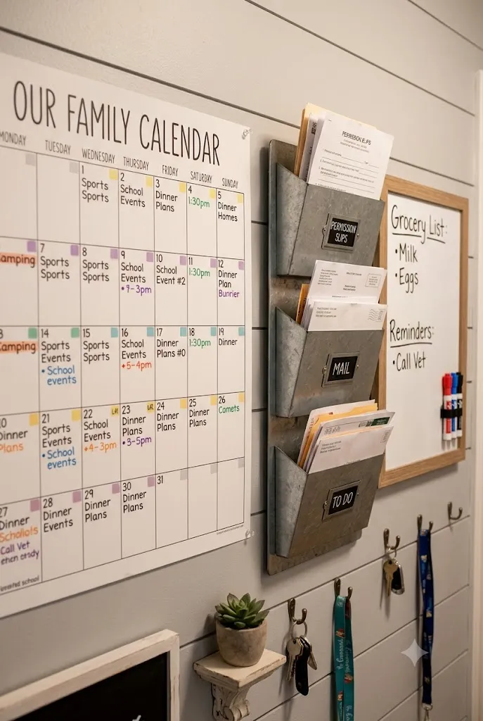 Family command center for school schedules