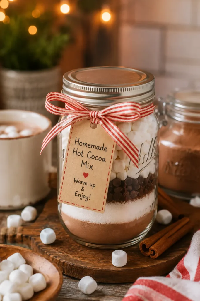 DIY hot cocoa gift jar for teacher appreciation