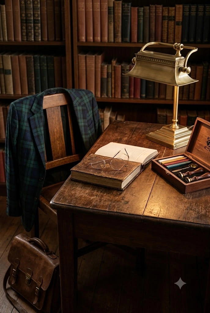 Cozy academia back to school aesthetic desk setup