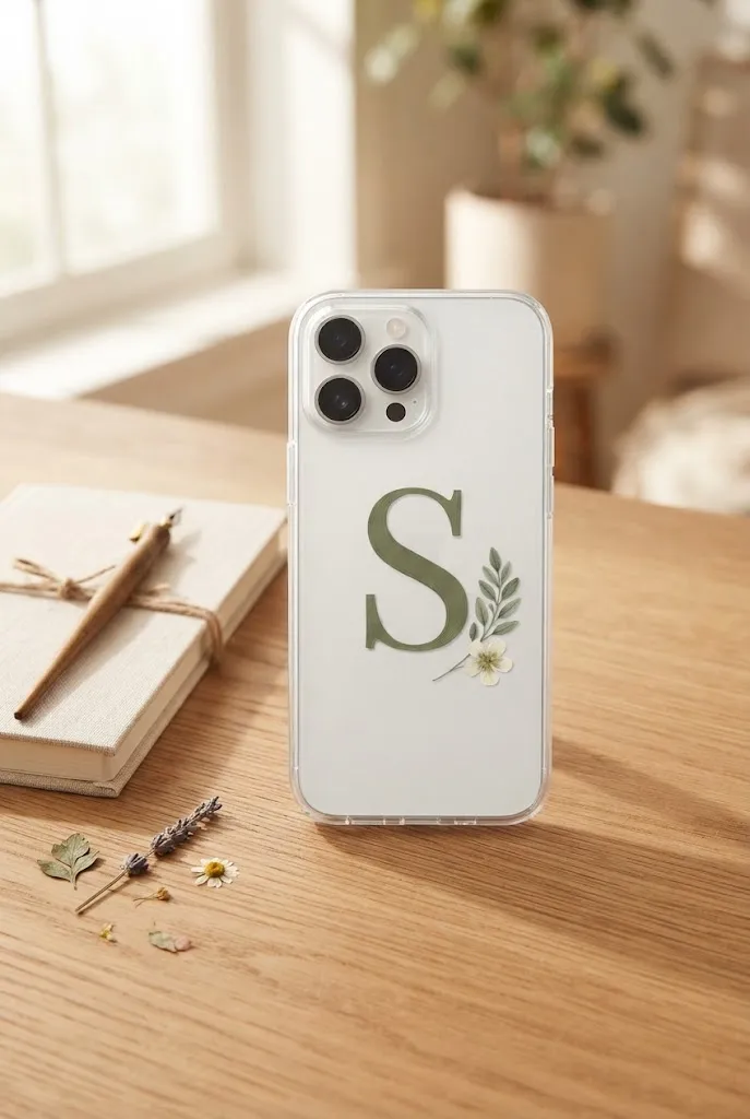 Minimalist DIY phone case with a painted initial.